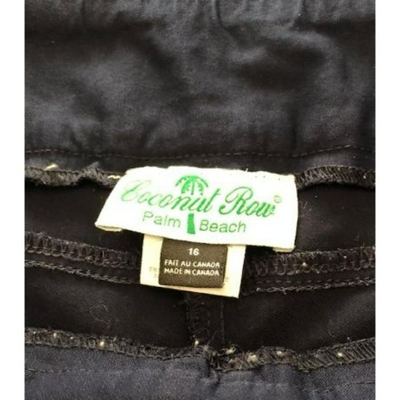 Coconut Row Palm Beach Women's Pull On Navy Pants Size 16 - Picture 4 of 6